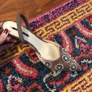 Velvet Zara sling back kitten heels